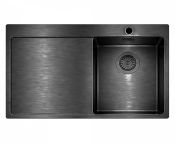 Granberg Stainless Steel Kitchen Sink EST-3401BR – 780 × 500 × 120 mm - Right w/ Left Drainer - PVD Black