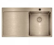 Granberg Stainless Steel Kitchen Sink EST-3401BR – 780 × 500 × 120 mm - Right w/ Left Drainer - PVD Bronze