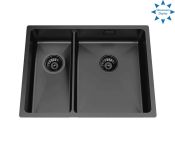 Granberg Ergosteel Trendline 53KH-02 Accessible Kitchen Sink, Black PVD - 57.8 cm, Inc. Flexible Waste Kit