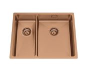 Granberg Ergosteel Trendline 53KH-04 Accessible Kitchen Sink, Copper PVD - 57.8 cm, Inc. Flexible Waste Kit