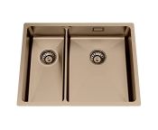 Granberg Ergosteel Trendline 53KH-05 Accessible Kitchen Sink, Bronze PVD - 57.8 cm, Inc. Flexible Waste Kit