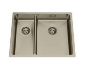 Granberg Ergosteel Trendline 53KH-06 Accessible Kitchen Sink, Champagne PVD - 57.8 cm, Inc. Flexible Waste Kit