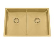 Granberg Ergosteel Trendline 80K-03 Accessible Kitchen Sink, Gold PVD - 72.8 cm, Inc. Flexible Waste Kit