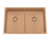 Granberg Ergosteel Trendline 80K-04 Accessible Kitchen Sink, Copper PVD - 72.8 cm, Inc. Flexible Waste Kit
