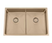 Granberg Ergosteel Trendline 80K-05 Accessible Kitchen Sink, Bronze PVD - 72.8 cm, Inc. Flexible Waste Kit
