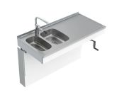 Granberg Wall Mounted Cranked Sink Module 6350-ESG - Left, Choice of Widths 1190-1590mm