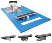 Maxxus Linear Floor Former, 10m&sup2; Liquid Tanking Kit, Purus Drain, Bronze Tile Insert - Multiple Sizes