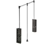 Hafele Pull Down Wardrobe Rail 5-15kg, 870-1190mm Widths - Chrome & Black