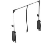 Hafele Pull Down Wardrobe Rail, 1.6-8kg, 620-950mm, Chrome & Black