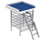 Granberg Changing Table 327, Fixed Height, Border Height 50mm - Mattress, Ladder & 4x Baskets - 800x800mm