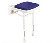 AKW 2000 Series Standard Fold-Up Shower - Blue Padded Seat