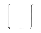 AKW White U Shaped Curtain Rail, w/ Hooks & Gliders, Choice of Size