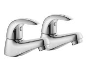AKW Denova Wash Basin Taps (Pair) - Lever Handle Basin Taps