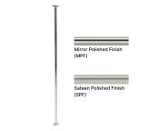 AWS Chelsea FL to CLG Grab Pole, Smooth SS, 35mm Dia. Custom Length up to 2743mm - Choice of Finish