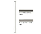 AWS Chelsea FL to CLG Grab Pole, Part Ribbed Grip SS, 35mm Dia. Custom Length up to 2743mm - Choice of Finish