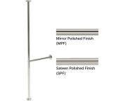 AWS Chelsea FL to CLG Grab Pole, Lateral Bar, Smooth SS, 35mm Dia. Custom Lengths up to 2743x950mm - Choice of Finish