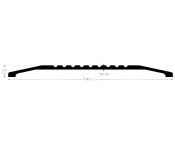 AWS Grooved High Flat AL Door THR, for Floorsprings 177.8 W x 12.7 H - Choice of Length 914 to 3048mm