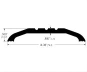 AWS Grooved High Flat AL Door THR 76.2 W x 12.7 H - Choice of Length 914 to 3048mm