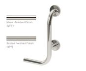 AWS Regent RH Grab Rail w/ Toilet Roll Holder 300 x 170 x 25 mm Dia. - Choice of Finish