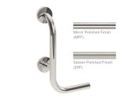 AWS Regent LH Grab Rail w/ Toilet Roll Holder 300 x 170 x 25 mm Dia. - Choice of Finish