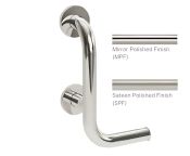 AWS Regent LH Grab Rail w/ Toilet Roll Holder 300 x 170 x 35 mm Dia. - Choice of Finish