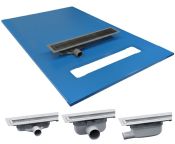 Maxxus Linear Former with Purusline Living Vinyl Plus – PVD Black Chess Design Grate | Multiple Sizes & Outlet Options