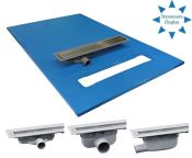 Maxxus Linear Former with Purusline Living Vinyl Plus – Stainless Steel Chess Design Grate | Multiple Sizes & Outlet Options