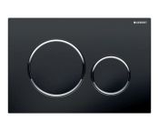Geberit Sigma20 Flush Plate for Dual Flush, Black & Gloss Chrome-plated