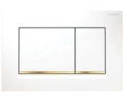 Geberit Sigma30 Flush Plate for Dual Flush, White/Gold