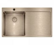 Granberg Stainless Steel Kitchen Sink EST-3401BL – 780 × 500 × 120 mm - Left w/ Right Drainer - PVD Bronze