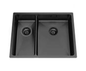 Granberg Ergosteel Trendline 53KH-02 Accessible Kitchen Sink, Black PVD - 57.8 cm, Inc. Flexible Waste Kit