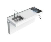 Granberg Wall Mounted Cranked Mini Kitchen Module 6350-ES11S2 - Left, Choice of Widths 1190-1790mm