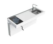 Granberg Wall Mounted Cranked Mini Kitchen Module 6350-ES11S2 - Right, Choice of Widths 1190-1790mm