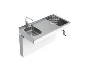 Granberg Wall Mounted Cranked Mini Kitchen Module 6350-ESFS - Left, Choice of Widths 990-1190mm