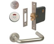 Hafele Unhanded Lever Handle, Indicator & Lock Set - Satin Stainless Steel