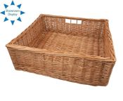 Hafele Natural Wicker Basket - for 600mm Width Cabinets, Optional - Beech Glides
