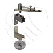 Royde & Tucker 120kg Double Action Pivot Door Set, ADJ Top Centre & Floor Mounted Pivot - Satin SS