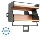 Kessebohmer iMove Pull-down Shelves, 600mm Wall CAB 2 Tier - Anthracite/Oak
