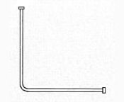 AKW White L Shaped 1500x1200mm Curtain Rail w/ Hooks & Gliders