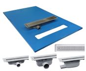 Maxxus Linear Former with Purusline Living Vinyl Plus – Stainless Steel Chess Design Grate | Multiple Sizes & Outlet Options