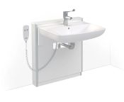 Granberg Motorised Washbasin Lift BASICLINE 415-11-20 - Incl. Mixer Tap with 190 mm Lever (TMV3 Approved) - White