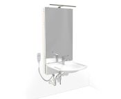 Granberg Electric Motorised Washbasin Lift BASICLINE 433-15-20 - Incl. Mixer Tap with 190 mm Lever (TMV3 Approved) - White