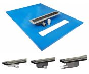 Maxxus Linear Former, Purus Drain for Micro Cement, Brushed Black Alu. Grid - Choice of Size