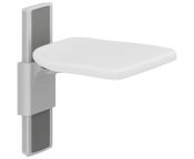 Pressalit PLUS Folding Seat, Manually Height Adjustable - White