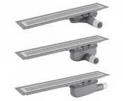 Purus Line Living Plus 1000mm Linear Drain, Vinyl Floor, Stainless Steel Chess Design Grid – Outlet Choice