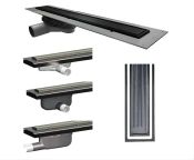 Purus 800 mm Living Linear Microcement Wetroom Drain, Black - Outlet Choice