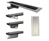 Purus 800 mm Living Linear Microcement Wetroom Drain, Silver - Outlet Choice
