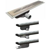 Purusline Living 600mm Linear Drain, Tiled Floor, SS Twist Grid and Frame - Outlet Choice