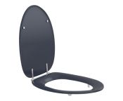 Pressalit Toilet Seat Dania, with Cover, Extra Strong Crossbar Hinge (D92) - Dark Blue