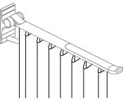 Pressalit PLUS Support Arm Shower Curtain, 1000 W x 830mm Drop - White